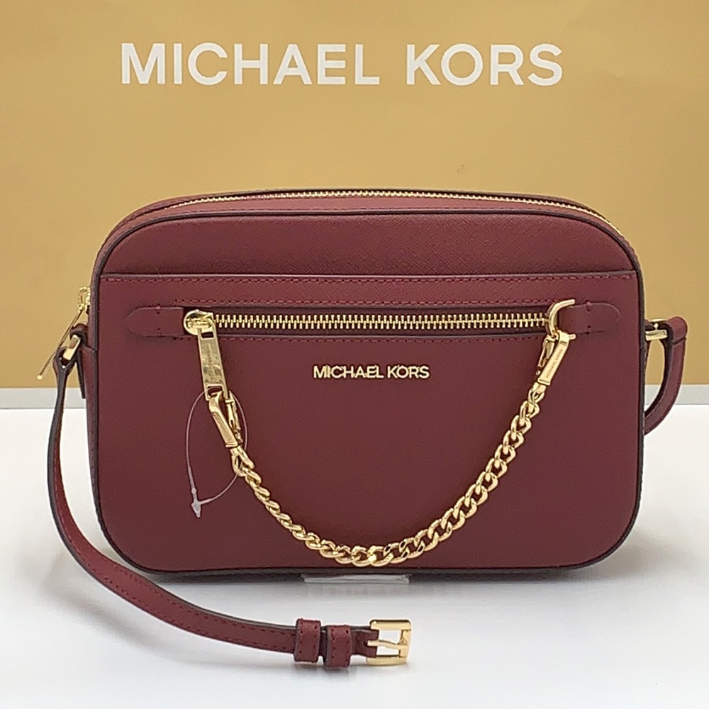 MICHAEL KORS
Large East West Saffiano Leather Crossbody Bag DARK CHERRY🍒COLOR - Picture 2 of 16